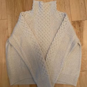 Vince Cable Knit Turtleneck Sweater in Cream